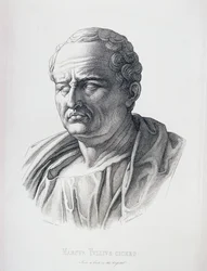 Portrait of Marcus Tullius Cicero engraved by B. Bartoccini